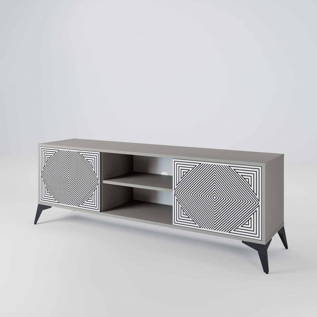 POLYGON ILLUSION 2-Door TV Cabinet