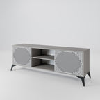 POLYGON ILLUSION 2-Door TV Stand in Grey Finish