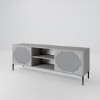 POLYGON ILLUSION 2-Door TV Stand in Grey Finish