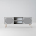 POLYGON ILLUSION 2-Door TV Stand in Grey Finish