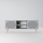 POLYGON ILLUSION 2-Door TV Stand in Grey Finish