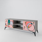 GOSSAMER ECHOES 2-Door TV Stand in Grey Finish