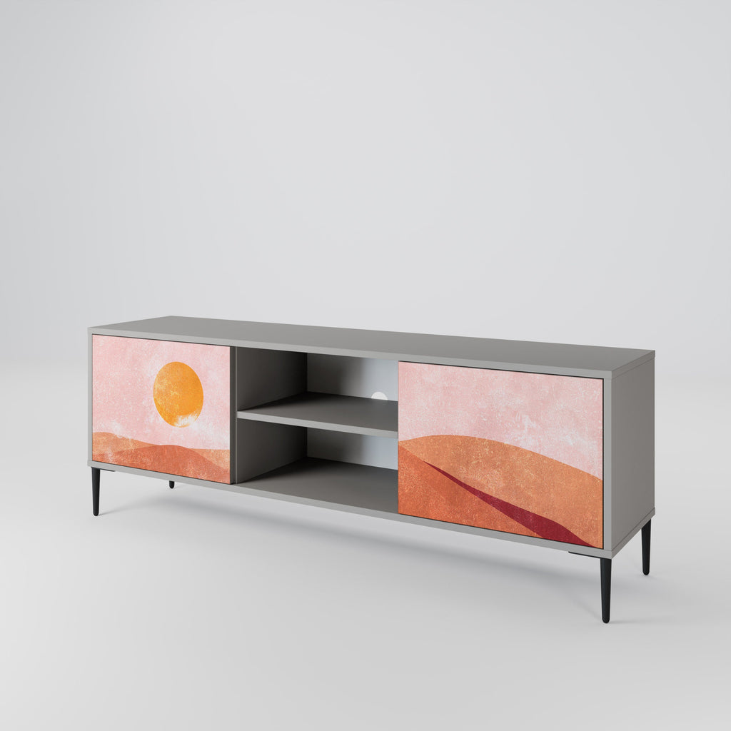 LUMINOUS SUNLIGHT 2-Door TV Stand in Grey Finish