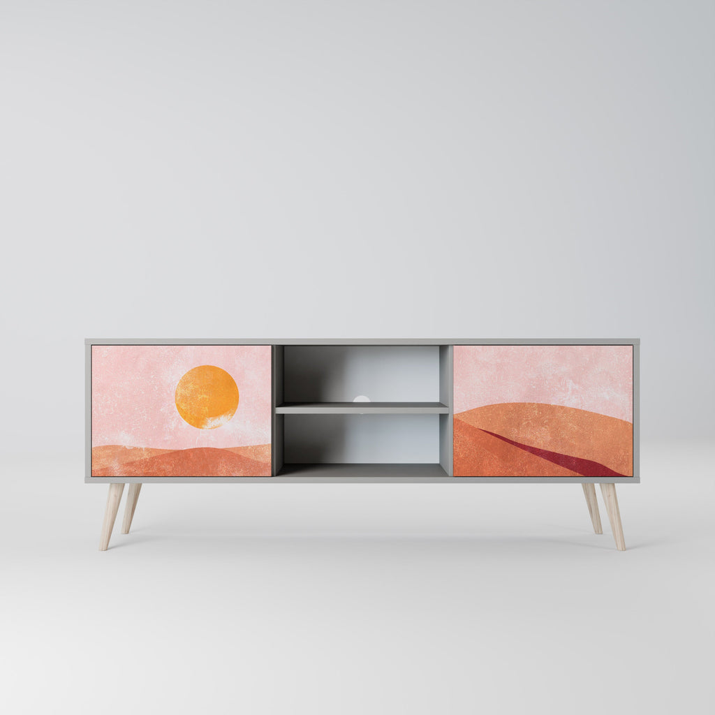 LUMINOUS SUNLIGHT 2-Door TV Stand in Grey Finish