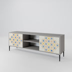 PATTERNED PRISM 2-Door TV Stand in Grey Finish