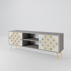 PATTERNED PRISM 2-Door TV Stand in Grey Finish
