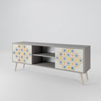 PATTERNED PRISM 2-Door TV Stand in Grey Finish