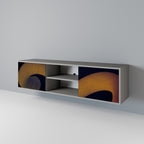 HOLLOW TIME 2-Door TV Stand in Grey Finish