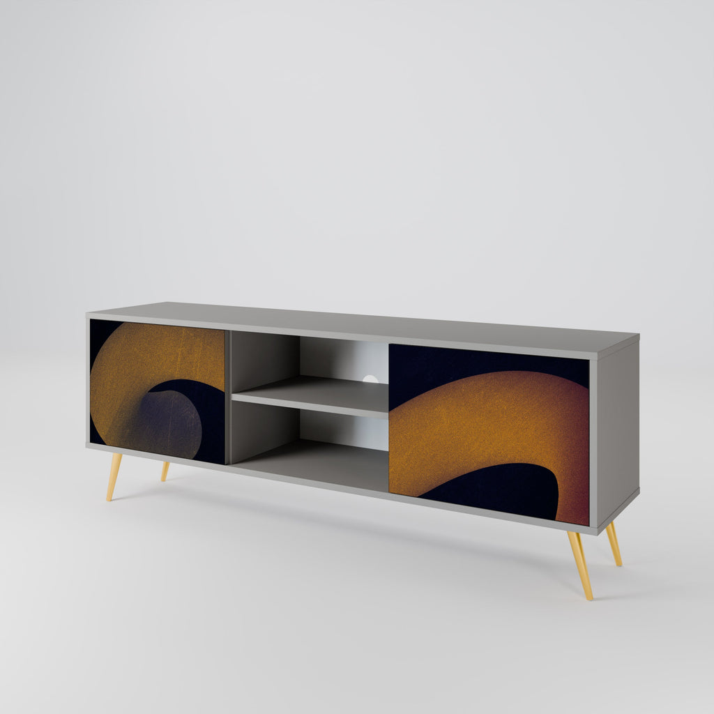 HOLLOW TIME 2-Door TV Stand in Grey Finish