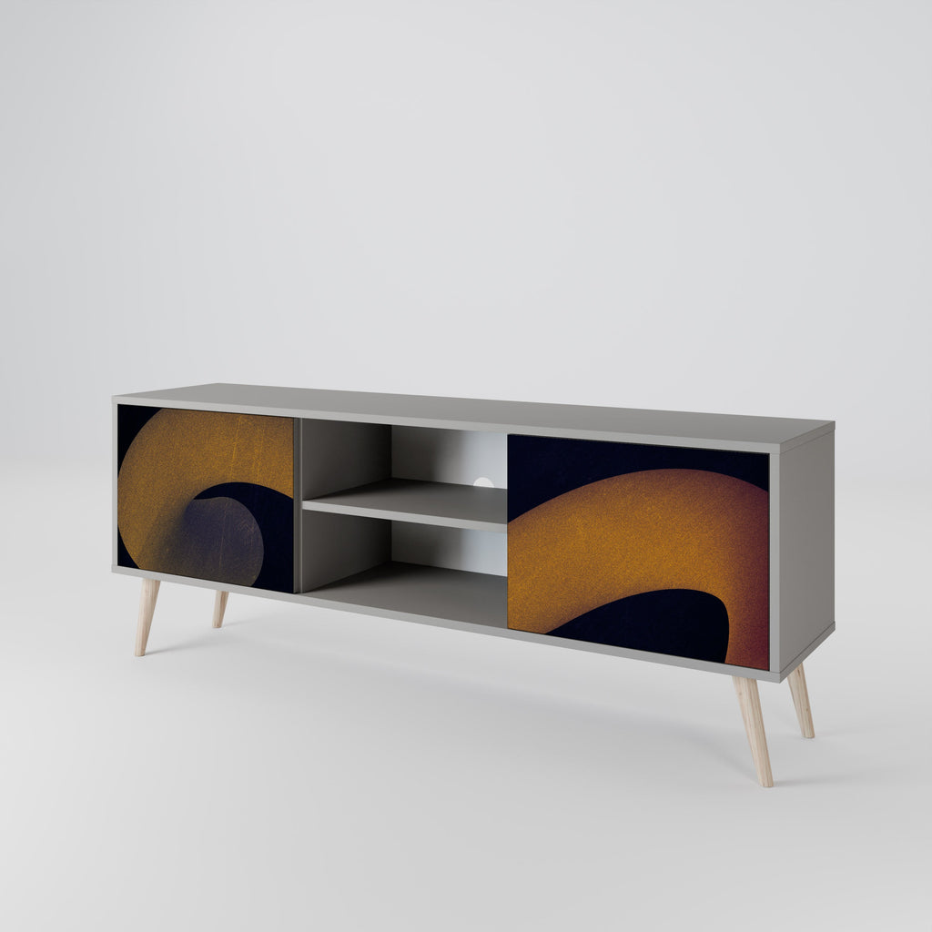 HOLLOW TIME 2-Door TV Stand in Grey Finish