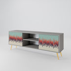 CHROMA CONTOURS 2-Door TV Stand in Grey Finish