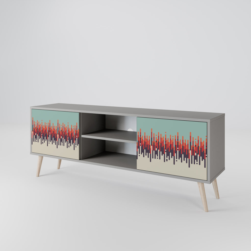 CHROMA CONTOURS 2-Door TV Stand in Grey Finish