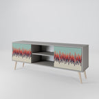 CHROMA CONTOURS 2-Door TV Stand in Grey Finish