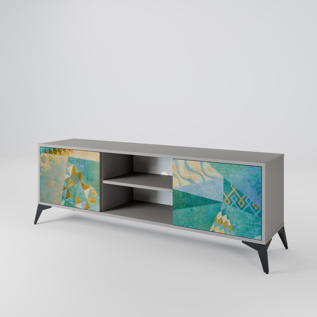 SPECTRUM SPLENDOR 2-Door TV Stand in Grey Finish