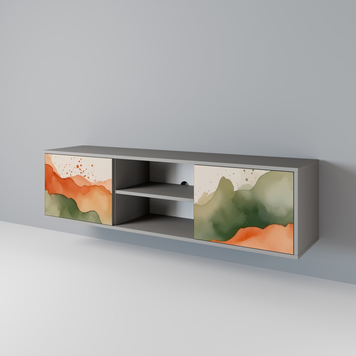 WATERCOLOUR PEAKS 2-türiges TV-Lowboard