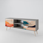 ABSTRACT LANDSCAPE TV-Lowboard mit 2 Türen in Grau