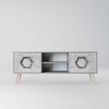 HEXAGONAL FIGURES 2-Door TV Stand in Grey Finish