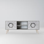 HEXAGONAL FIGURES 2-Door TV Stand in Grey Finish