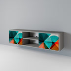 CIRCULAR RHAPSODY 2-Door TV Stand in Grey Finish