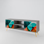 CIRCULAR RHAPSODY 2-Door TV Stand in Grey Finish