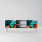 CIRCULAR RHAPSODY 2-Door TV Stand in Grey Finish