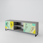 BODY LANGUAGE 2-Door TV Stand in Grey Finish