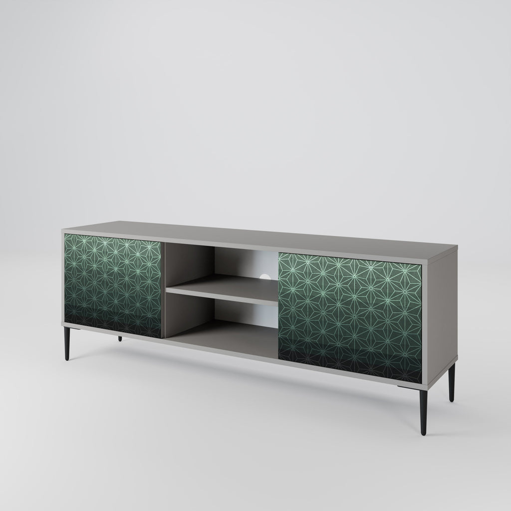 ORNAMENTAL GLIMMER 2-Door TV Stand in Grey Finish