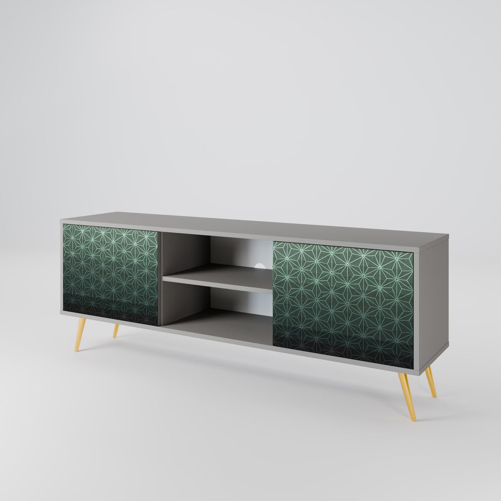 ORNAMENTAL GLIMMER 2-Door TV Stand in Grey Finish