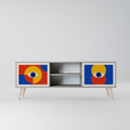 GEOMETRIC EYES 2-Door TV Stand in Grey Finish