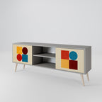 GEOMETRIC PUZZLE 2-Door TV Stand in Grey Finish