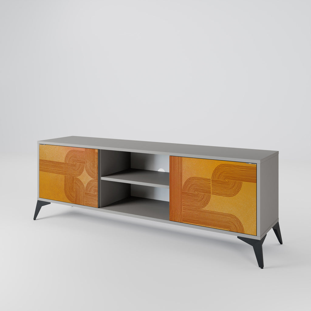 STRENGTHENING RELATION 2-Door TV Stand in Grey Finish