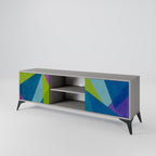 COLD SHOWCASE 2-Door TV Stand in Grey Finish