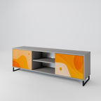 ORANGE ARRANGEMENT 2-Door TV Stand in Grey Finish