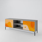 ORANGE ARRANGEMENT 2-Door TV Stand in Grey Finish