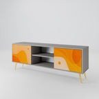 ORANGE ARRANGEMENT 2-Door TV Stand in Grey Finish