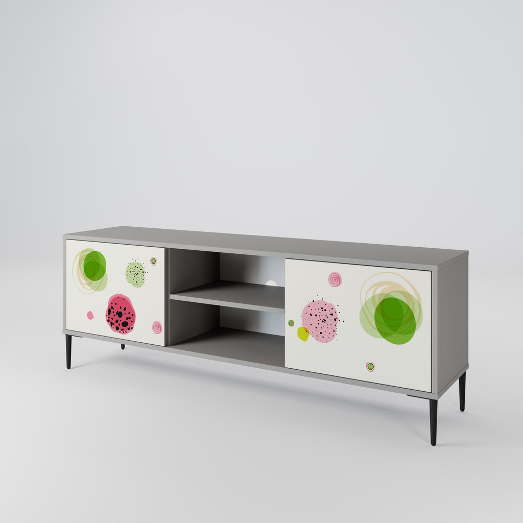 COLORFUL COSMOS 2-Door TV Stand in Grey Finish