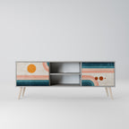 TWO HALVES 2-Door TV Stand in Grey Finish