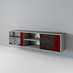 GRAY FIGURES 2-Door TV Stand in Grey Finish