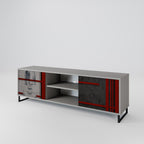 GRAY FIGURES 2-Door TV Stand in Grey Finish