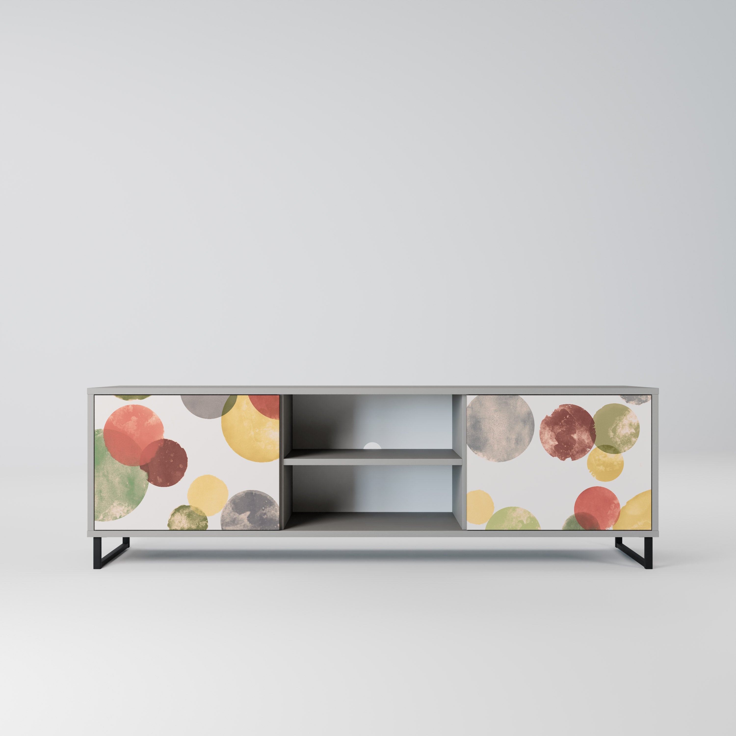 FLEETING HAPPINESS 2-Door TV Stand in Grey Finish