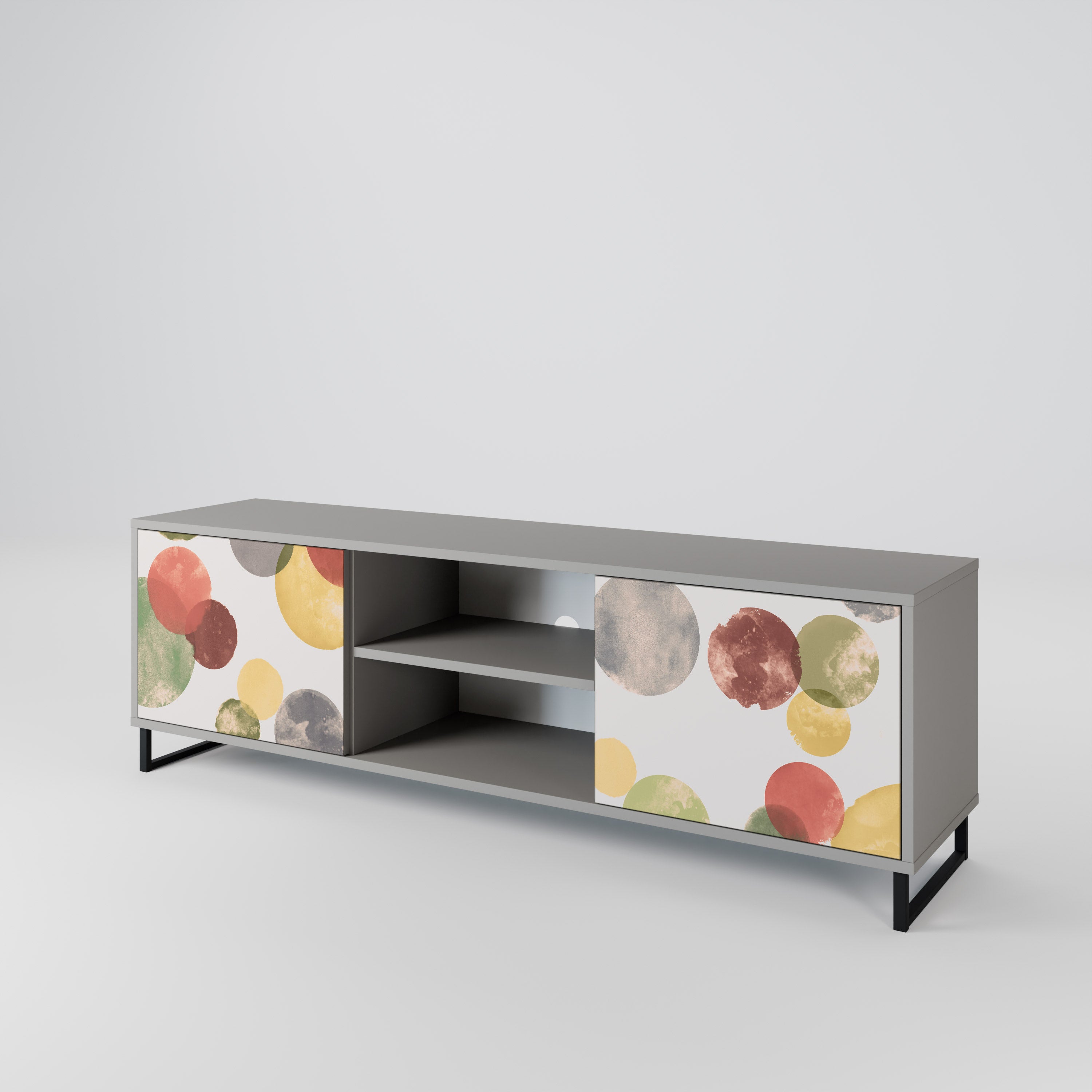 FLEETING HAPPINESS 2-Door TV Stand in Grey Finish