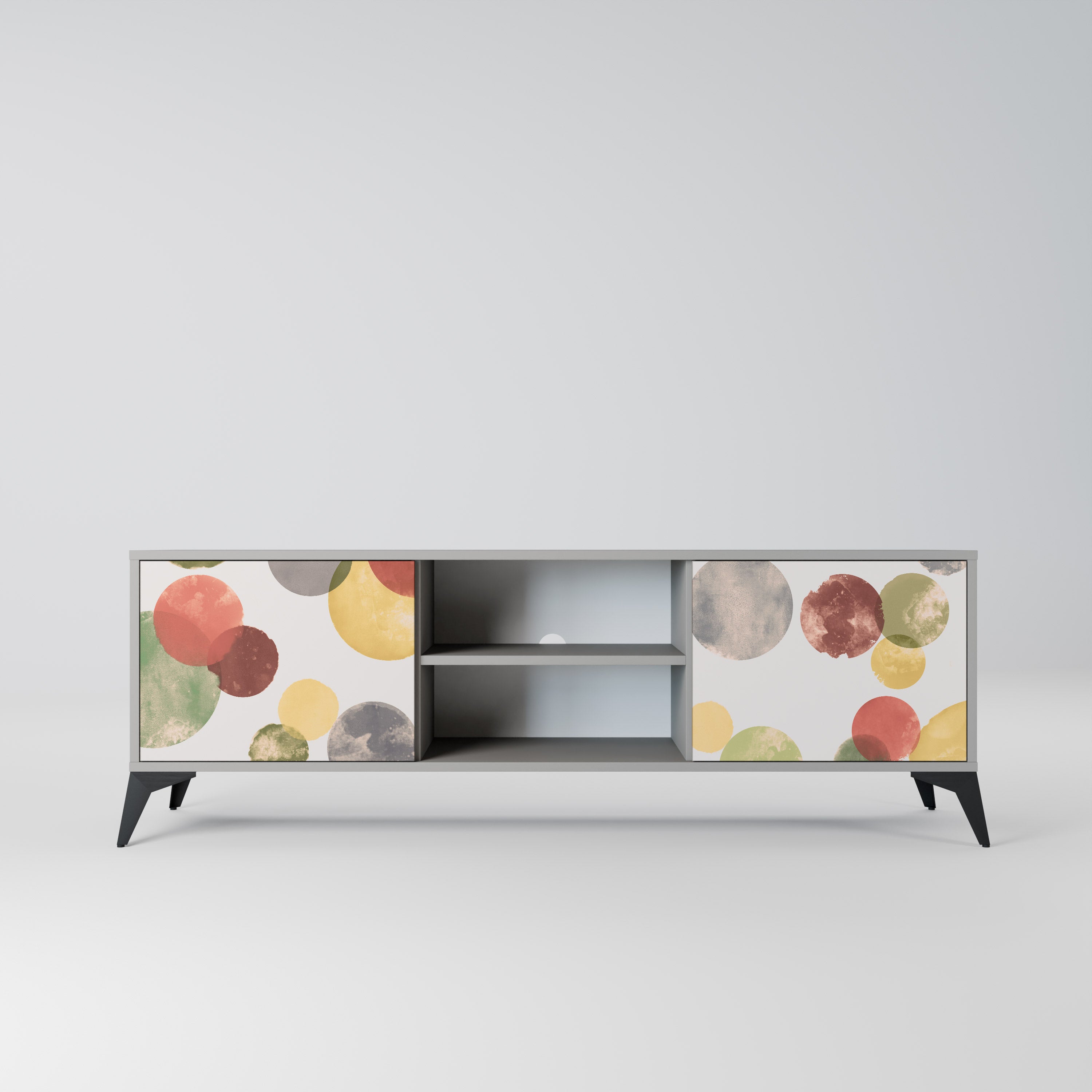 FLEETING HAPPINESS 2-Door TV Stand in Grey Finish