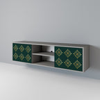 ROYAL MEDALLION 2-Door TV Stand in Grey Finish