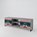 ROYAL COMPOSITION 2-Door TV Stand in Grey Finish