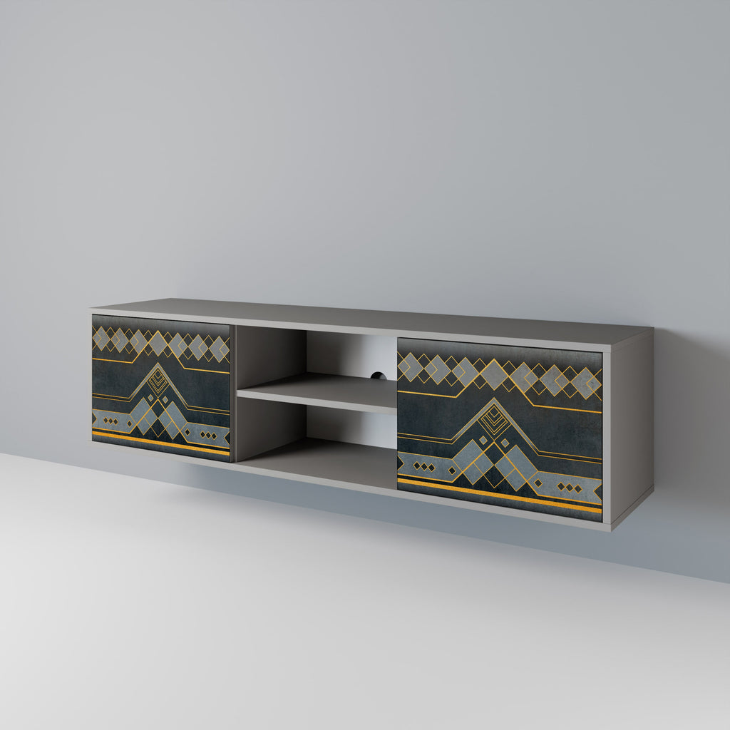 ROYAL ORDINARINESS 2-Door TV Stand in Grey Finish