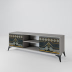 ROYAL ORDINARINESS 2-Door TV Stand in Grey Finish