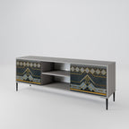 ROYAL ORDINARINESS 2-Door TV Stand in Grey Finish