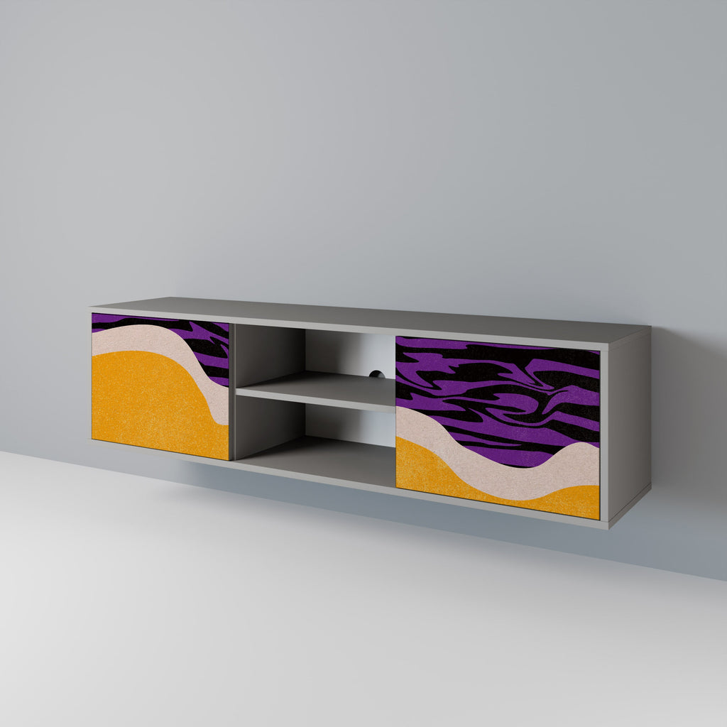 INDEPENDENT BORDER 2-Door TV Stand in Grey Finish