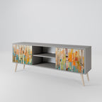 BIRCH KALEIDOSCOPE 2-Door TV Stand in Grey Finish