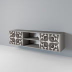 MONOCHROME NEXUS 2-Door TV Stand in Grey Finish